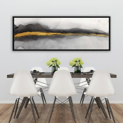 Gold Stripe Abstract Print On Canvas