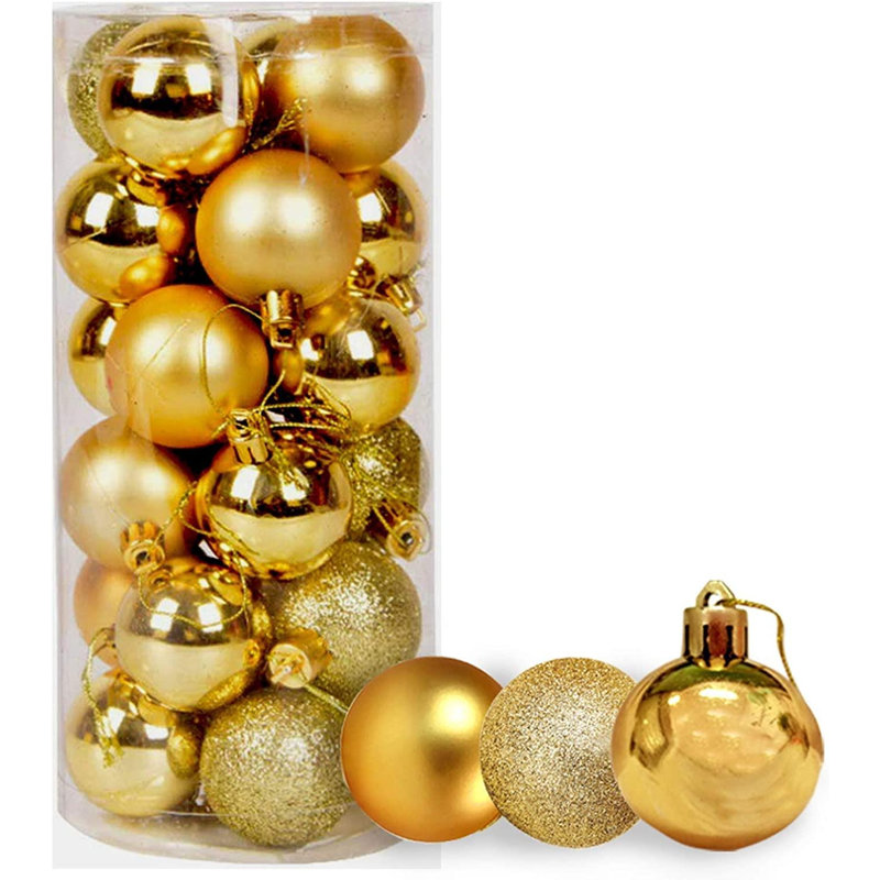 Polyvinyl Chloride (PVC) Bauble, 3cm H x 3cm W x 3cm D, Deep Gold