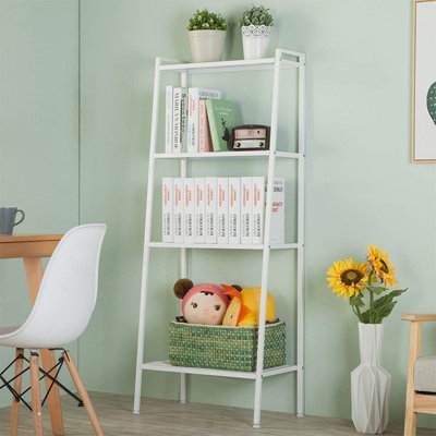 4 Tiers Metal Ladder Shelving Unit Rack