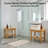 Solid Teak Wood Spa Stool with Storage Shelf (Set of 2)-706539882