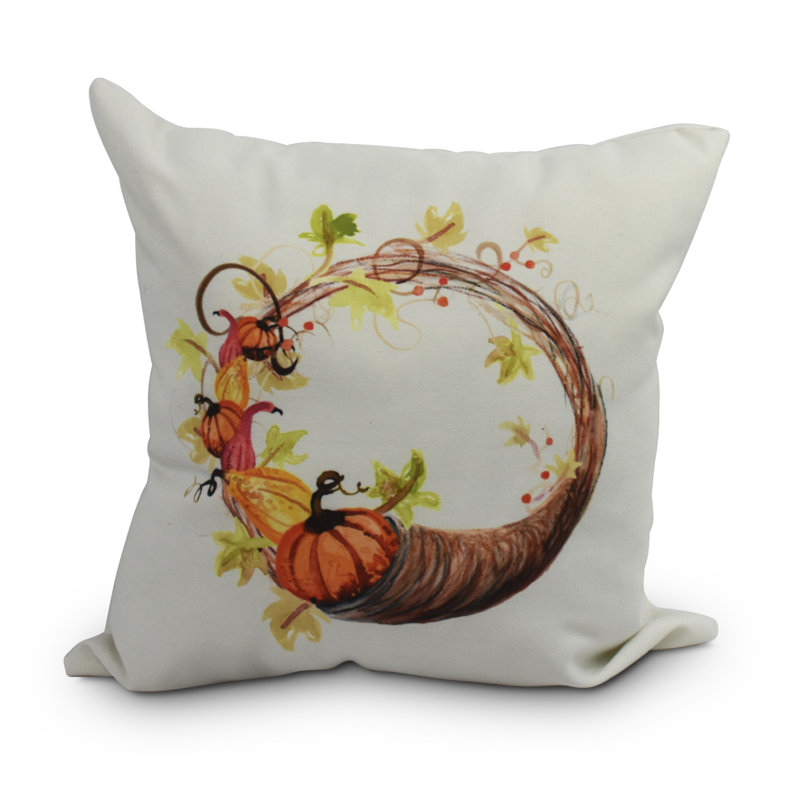 Harvest Reversible Throw Pillow, 18" x 18", Cream