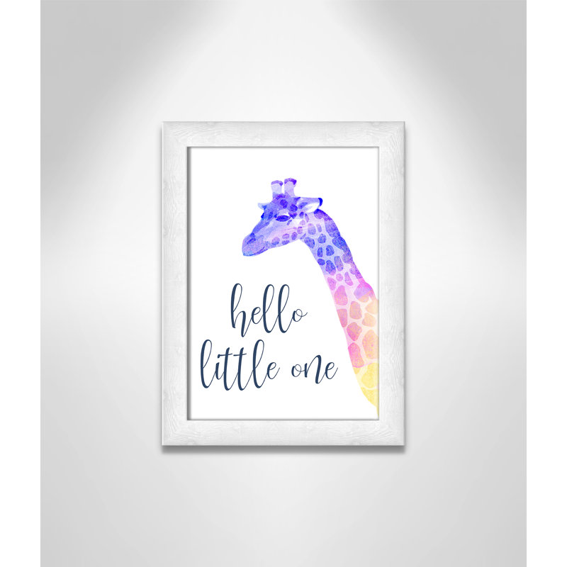 Hello Little One, art encadré, H 16 po x l 12 po x P 0,63 po, Cadre à grain de bois blanc