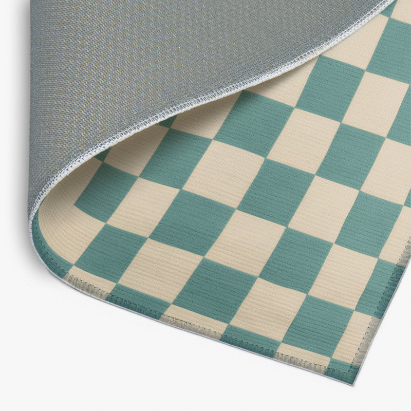 Tapis d'intérieur et d'extérieur à carreaux beige, Rectangulaire 2 pi x 3 pi