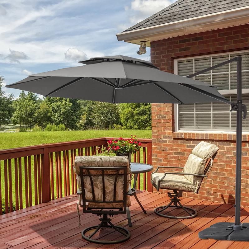 Parasol en porte-à-faux 11 pi Palmeri, gris