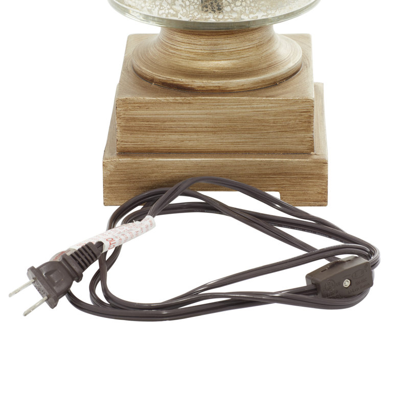 Glass Silver Uplight with Gold Base Set