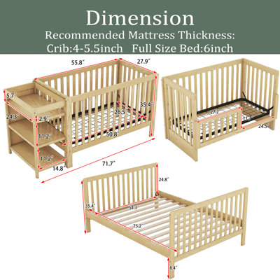 Lit de bébé à hauteur ajustable Hermie