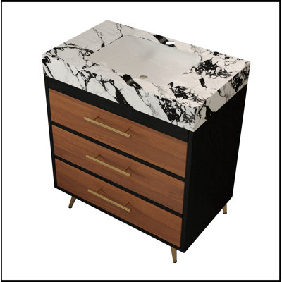 Bathroom Vanity with Sink and 3 Drawers