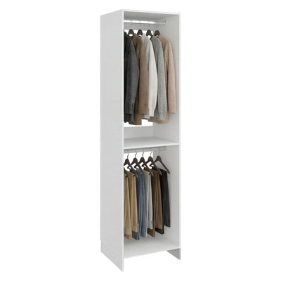 84" Tall Open Closet Cabinet with 2 Hanging Bars, 2 Shelves, Storage Organizer, Space-Saving Storage Solution