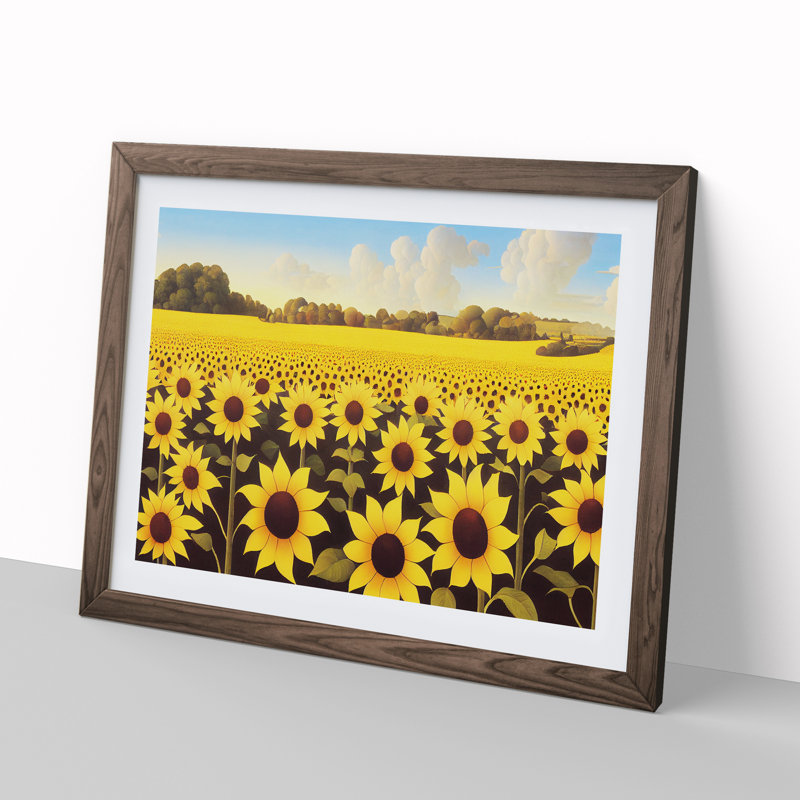 Glorious Sunflower Field - Framed Print