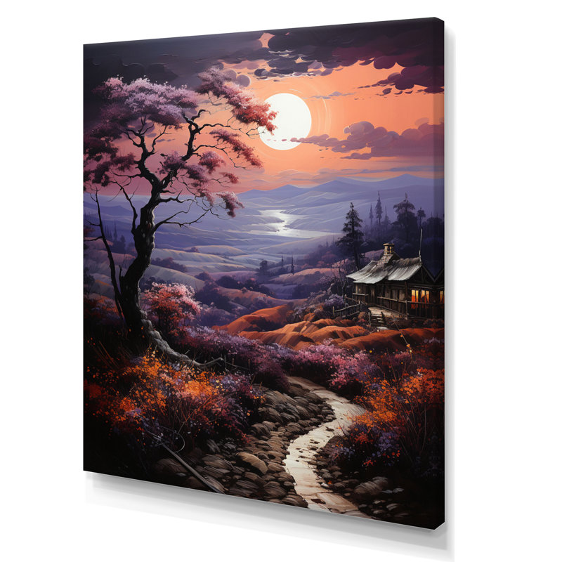 Balal Countryside Crimson Dusk Landscape I - impression, H 20 po x l 12 po x P 1 po, Toile tendue