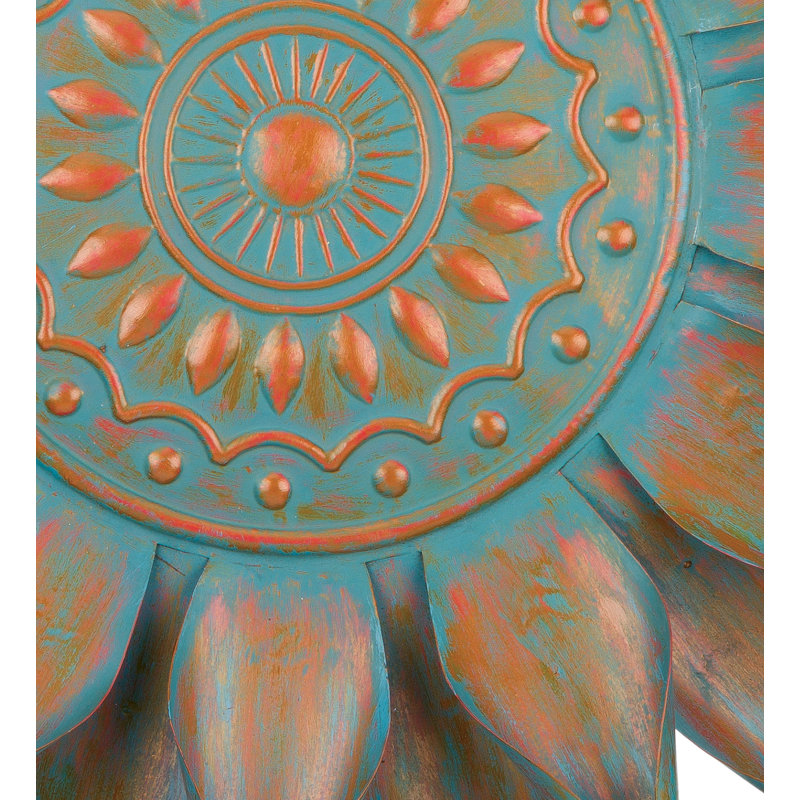 34-Inch Bronze and Patina Metal Floral Wall Art