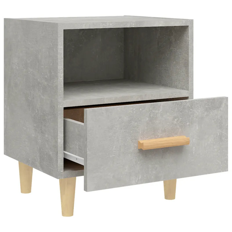 Marazi 40cm W Bedside Table, Light Gray, Individual