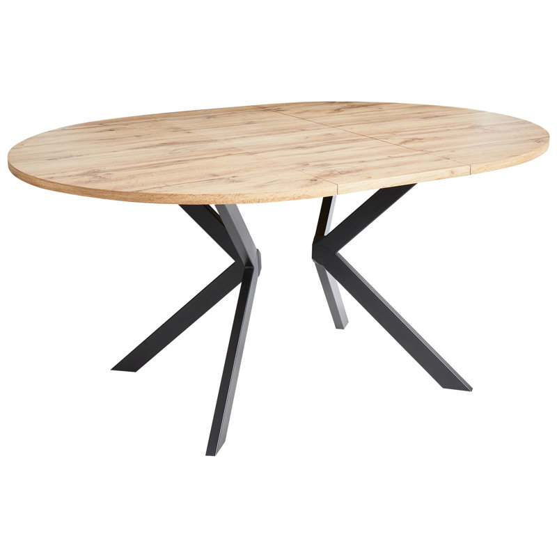 CARLEA Extendable Round Metal Base Dining Table