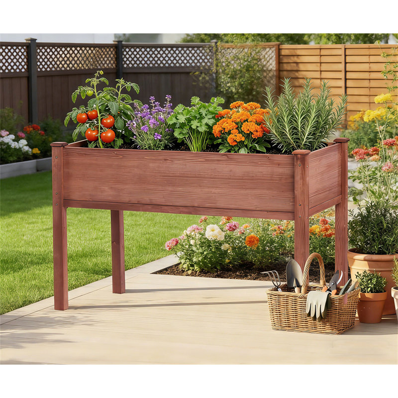 Lit de jardin surélevé avec pieds - Boîte à fleurs surélevée en bois