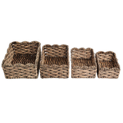 Ensemble de 4 paniers de rangement Coran Rustic Cottage