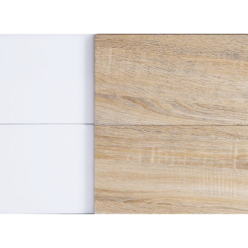 Élégant meuble-lavabo à 2 tiroirs blanc ultrabrillant