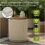 Table d'appoint pour l'extérieur Cosest, table de bout de patio en forme de cylindre Mgo, table d'appoint légère avec motif ondulé, support pour plante ronde pour jardin et balcon-942759484