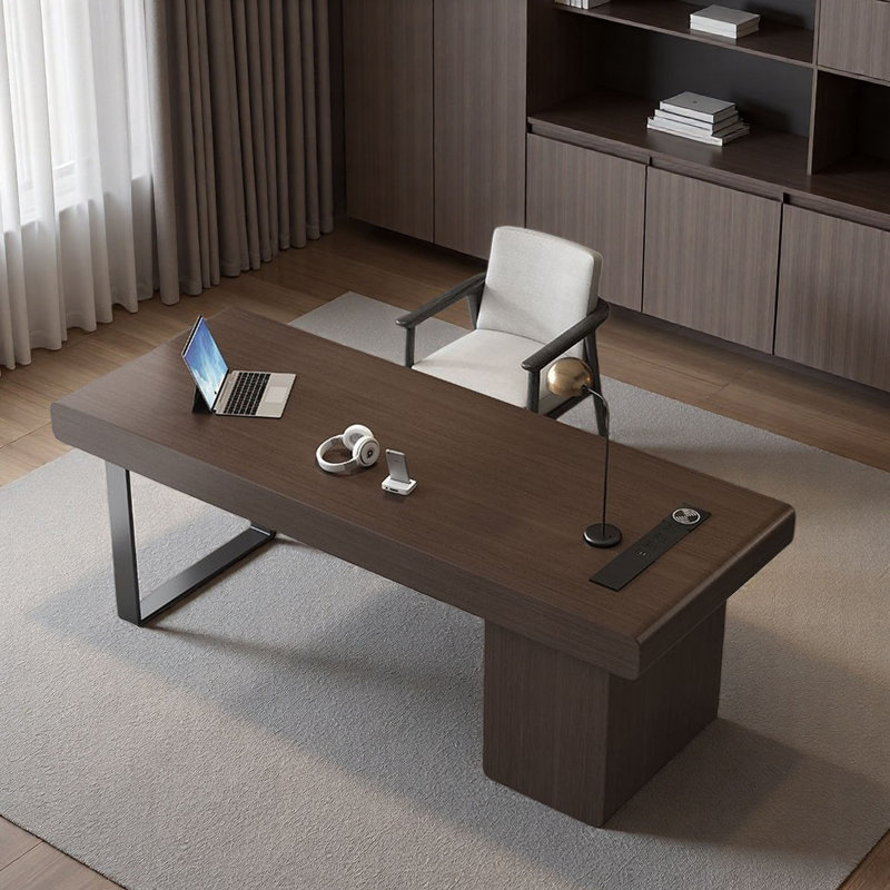 Bureau italien en bois massif italien minimaliste, H 29,5 po x l 55,1 po x P 25,6 po
