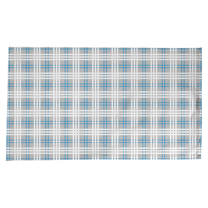 Nappe en mélange de coton à carreaux, Argent / bleu Carolina / blanc
