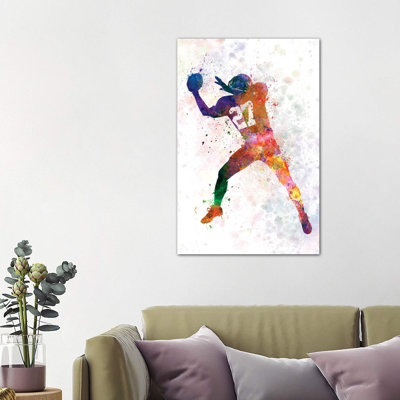 Joueur de football américain attrapant la réception II par Paul Rommer - impression d'art graphique