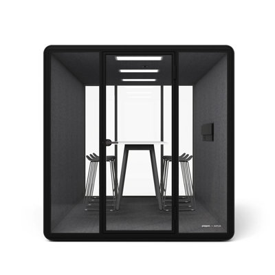 Table haute Series A 71,5 po x 30 po, 6 tabourets optimistes