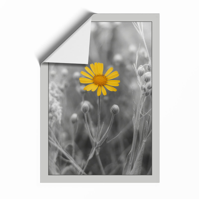 Solitary Yellow Bloom Modern - Framed Print, A1 - 84.1 x 59.4 cm, Unframed
