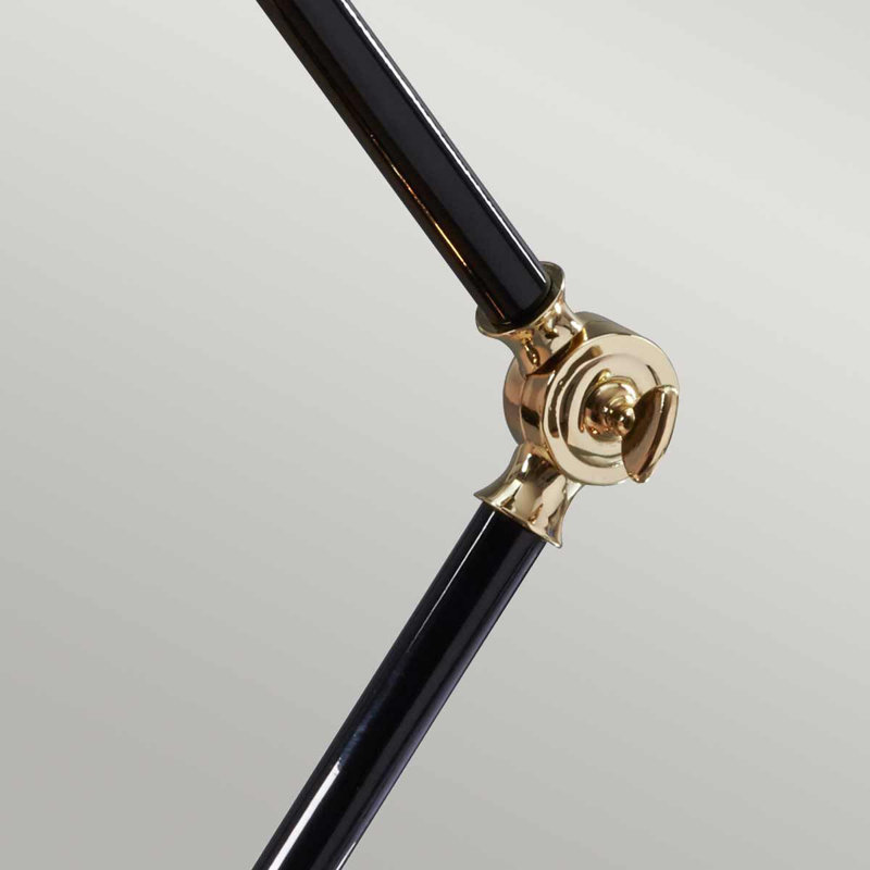 Evie Metal Desk Lamp, Black/Polished brass