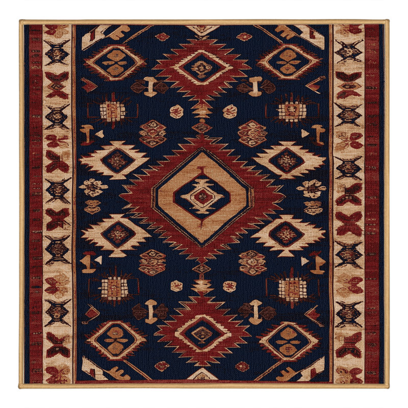 Machine Washable Persian Brown Area Rug, Square 4'