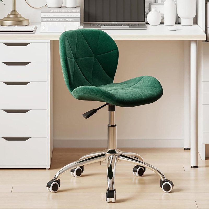 Erltrud Velvet Office Chair, Green, Velvet