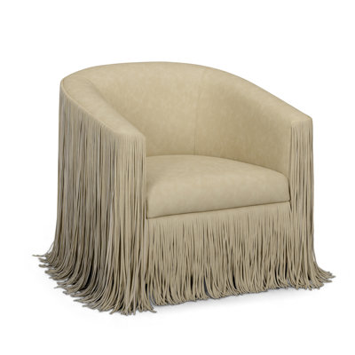 Chaise pivotante en cuir végétalien Shag Me