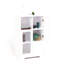 Armoire en MDF peint avec portes en verre et tiroir, espace de rangement ouvert