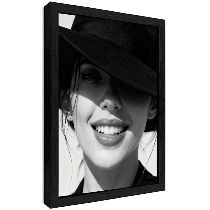 Reproduction d'art encadrée noire rétro Sunshine Girl, H 25 po x l 17 po
