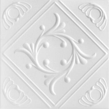 A La Maison Ceilings Bead Board Ultra-Pure White 1.6 ft. x 1.6 ft. Decorative Foam Glue Up Ceiling Tile (21.6 Sq. ft./Case)