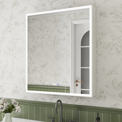 LED Frameless Medicine Cabinet With Mirror And Adjustable Shelves