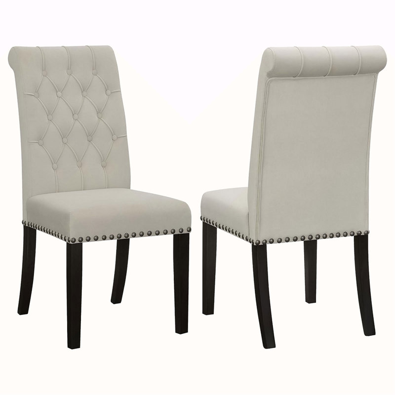 Tufted Side Chairs, Gray