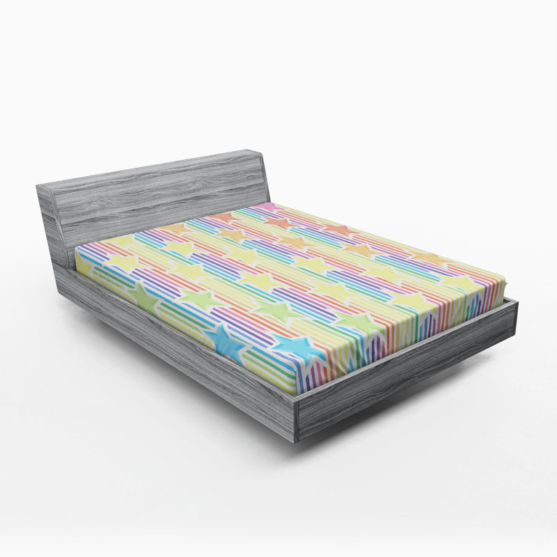 Microfiber Striped Fitted Sheet, Full/Double Fitted Sheet
