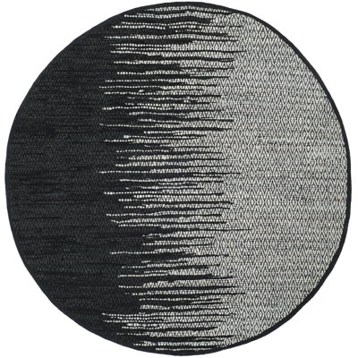Tapis géométrique en cuir tissé à la main Exley