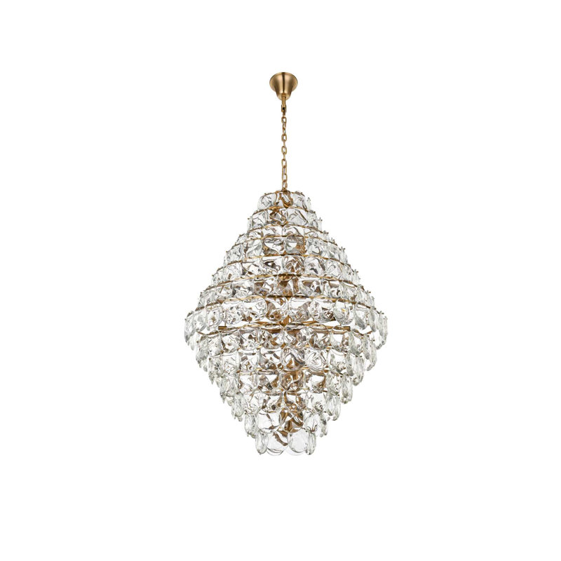 Lustre en cristal 48 pouces Ikeny, Or satiné