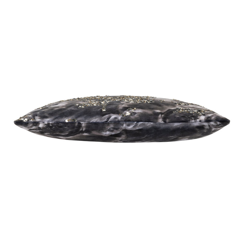 Housse de coussin rectangulaire en velours Amal, Anthracite