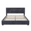 Velvet Ottoman Bed, Smart RGB LED Headboard With Vertical Tufting, European Double (140X200cm) & King (160X200cm) , Grey-1037990663