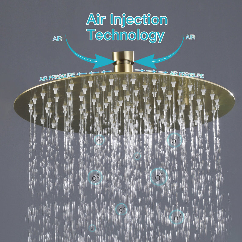 Adjustable Rain Shower 1.5 GPM GPM, Brushed Gold