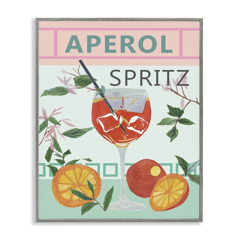  «Aperol Tropical Cocktail», estampe numérique par Melissa Wang, H 20 po x l 16 po, Estampe numérique Farmhouse