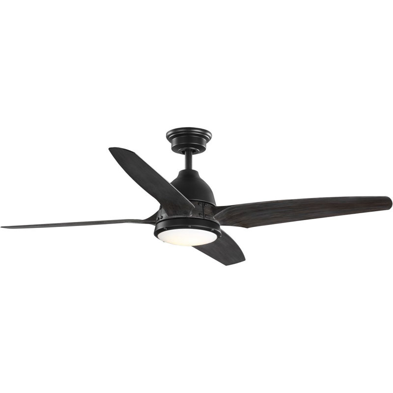 Alleron 56'' Ceiling Fan with LED Lights, Flat Black