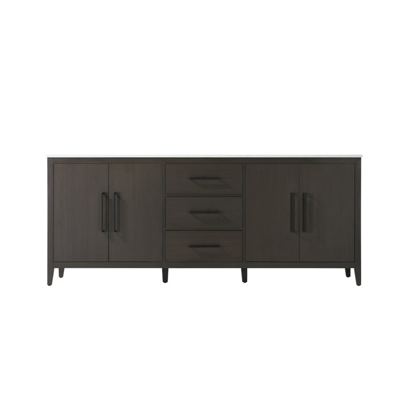 Meuble-lavabo double 84 po, Brun moka