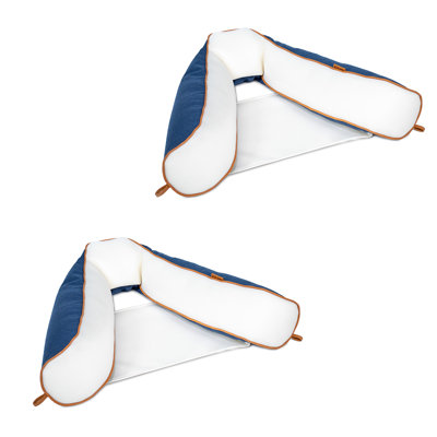 Ensemble de 2 flotteurs Big Joe Lux Bali Sling Pool, tissu Sunbrella bleu port, mélange de polyester durable protégé contre les rayons UV, aucun gonflage requis