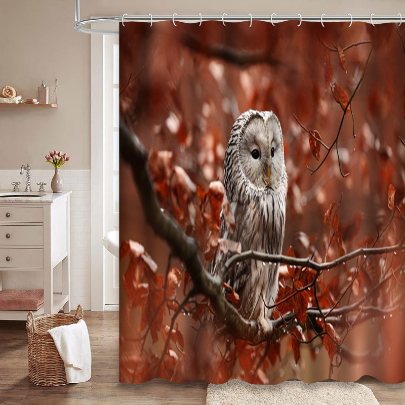 Rideau de douche avec 12 crochets Bohemian Forest Autumn Mountains, L 72 po x l 84 po