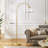 62'' Modern Standing Tall Arched/Arc Floor Lamp with adjustable Glass Shade and On/Off Foot Switch Gold Floor Lamp for Living Room