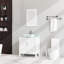Compartiment de meuble-lavabo avec miroir en verre 30 po avec miroir Goodyo, blanc