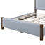 Base de lit tapissier moderne avec tête de lit capitonnée et pieds en bois massif de style moderne Mid-Century-109686824