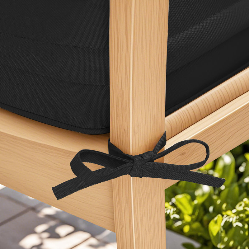 24" x 24" x 5" Outdoor Deep Seat Cushion, Waterproof, High Resilience Foam, Patio Furniture Replacement, 1, Black